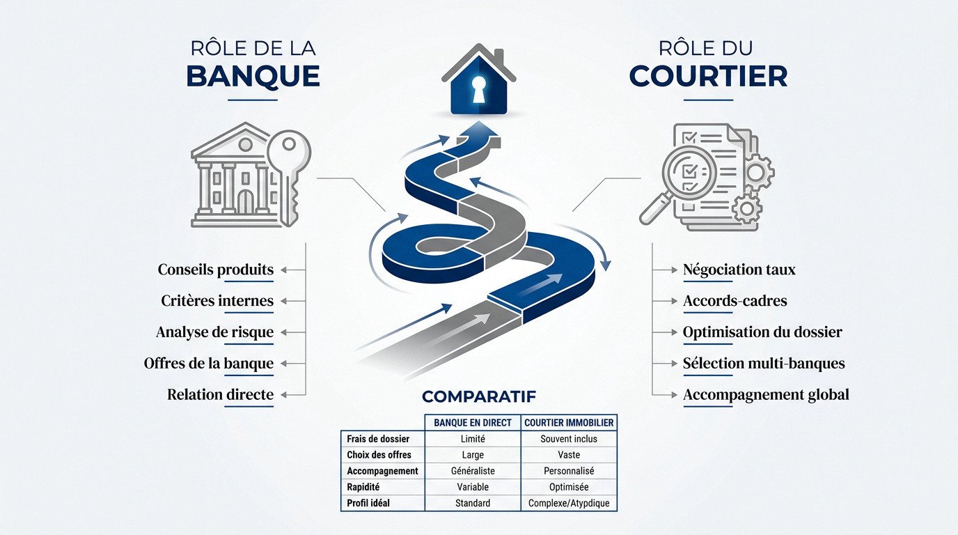 Comparaison entre un courtier et une banque pour un crédit immobilier