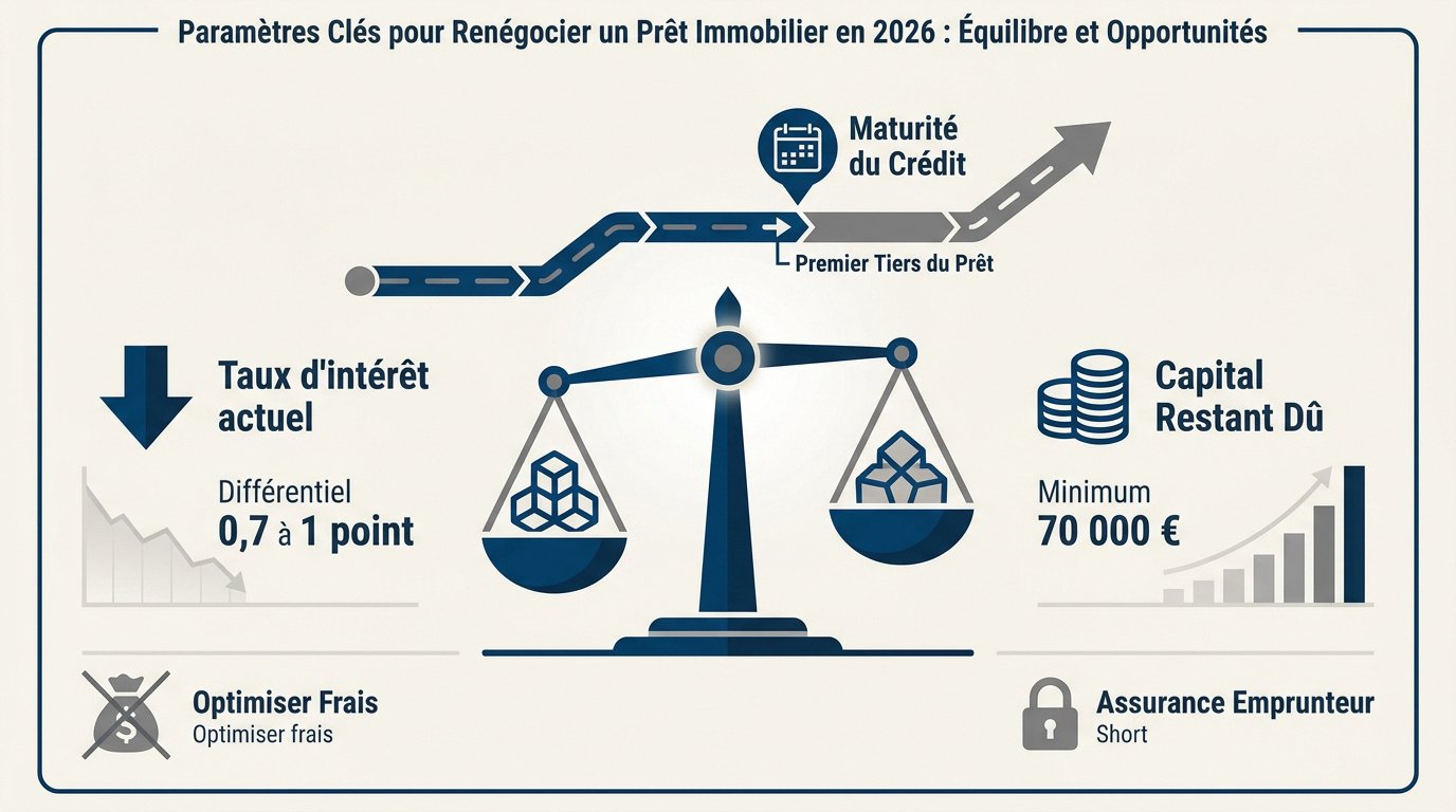 Graphique des indicateurs de rentabilité pour une renégociation de crédit immobilier en 2026