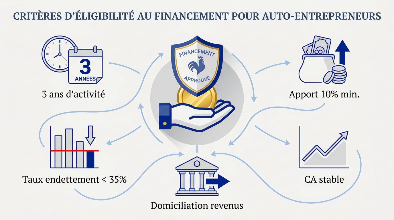 Critères d'éligibilité pour un prêt immobilier en auto-entrepreneur