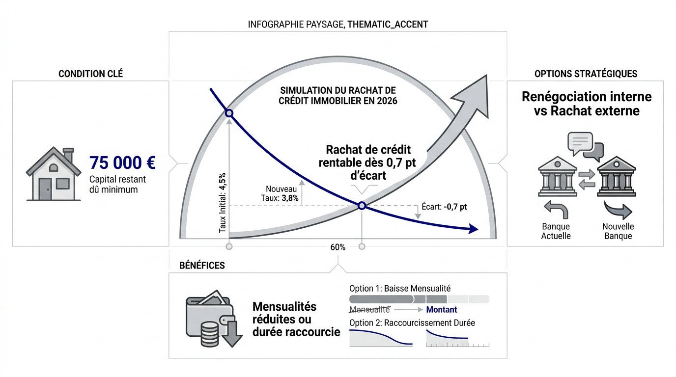 Simulation de rachat de crédit immobilier pour l'année 2026