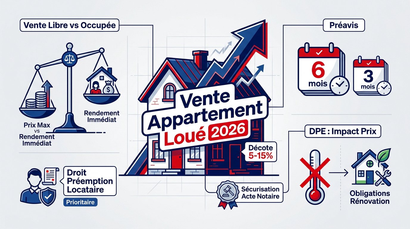 Signature d'un acte de vente pour un appartement loué en 2026