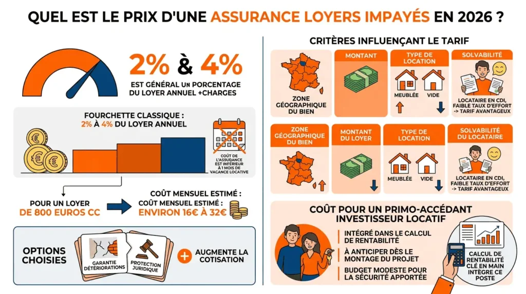 Prix assurance loyers impayés 2026 selon critères de calcul