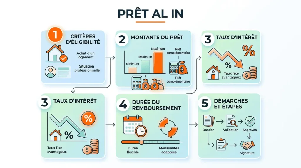 montant taux durée du prêt AL IN pour primo-accédant