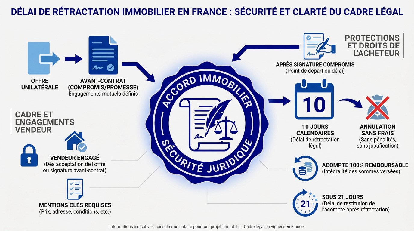 Illustration du délai de rétractation légal pour un achat immobilier en 2026
