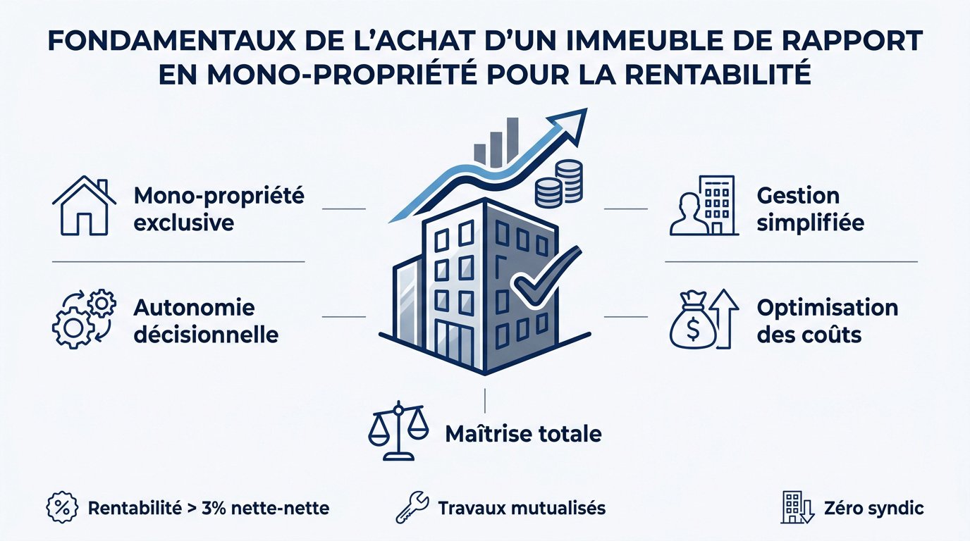 Investissement dans un immeuble de rapport en mono-propriété pour optimiser la rentabilité