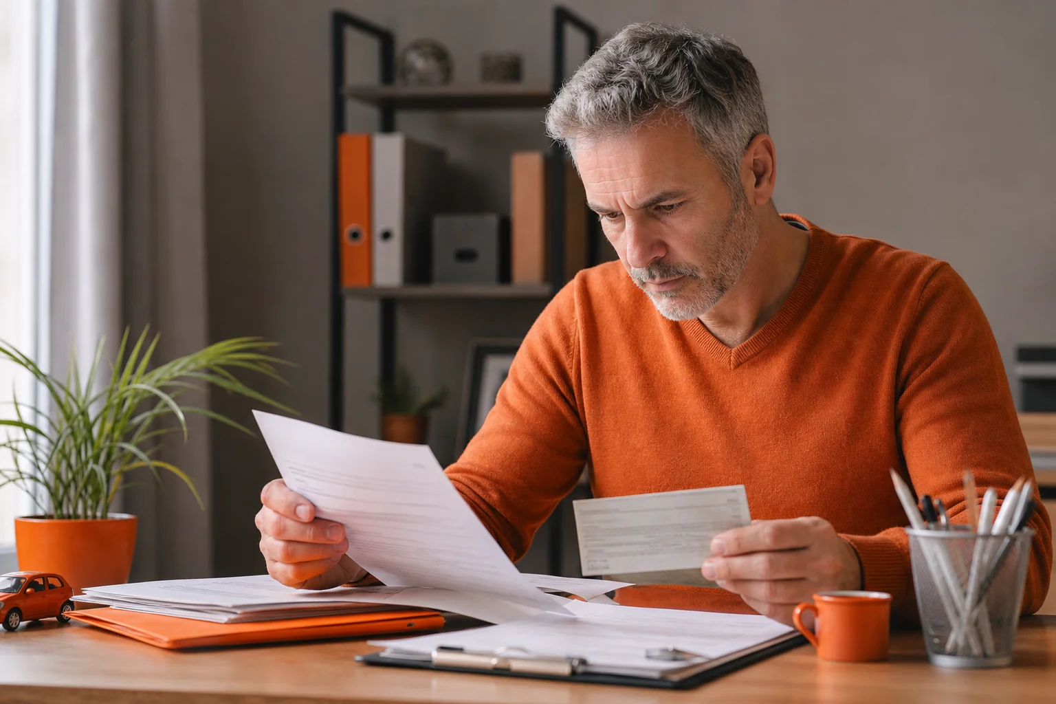 Cas d'usage de l'attestation d'hébergement homme vérifiant les documents nécessaires pour une attestation d'hébergement