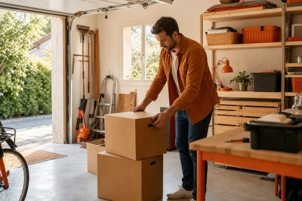 Principe du co-stockage entre particuliers dans un garage aménagé
