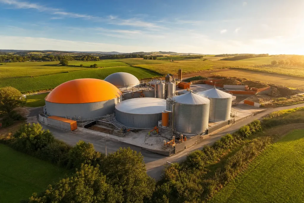 Unité de production de biogaz par méthanisation en France